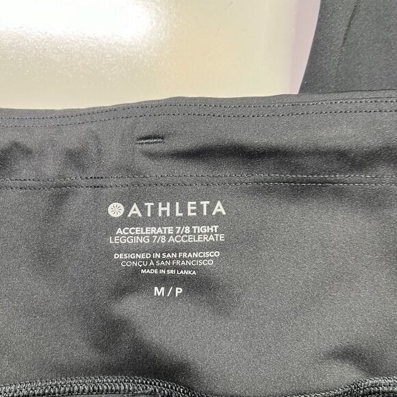 Athleta Size PM Black Accelerate 7/8 Tight - Picture 3 of 9